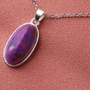 Pretty purple oval necklace